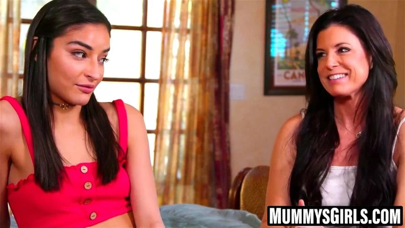 Dirty stepmoms teach Emily Willis how to squirt in threesome