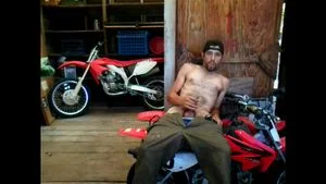 Jay D jerking off in the shed at work.