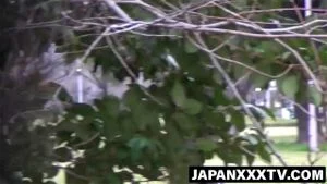 Juicy Japanese small boobs arouse voyeurs in public