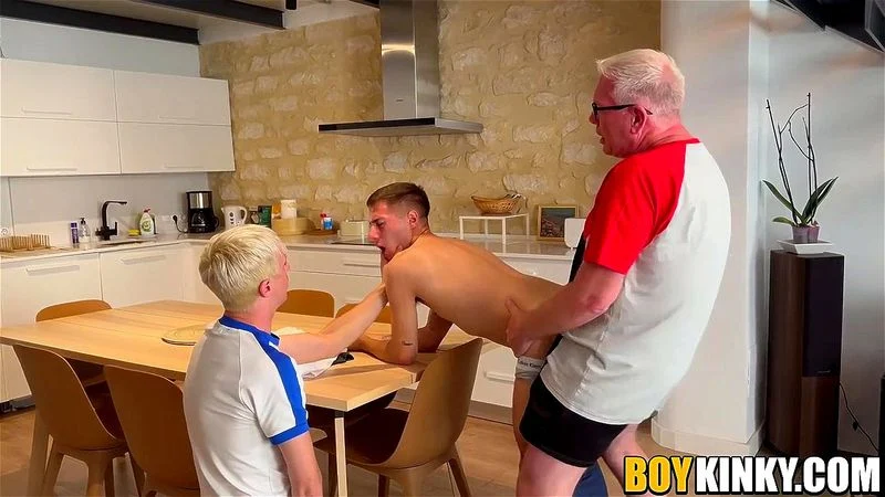 Jonny Montero is spitroasted by Mitch Schif and Sebastian Kane