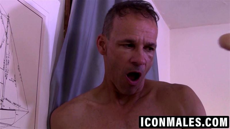 Muscular daddy shares two studs for breeding