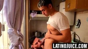 Blond Hassan Shelbyâs cock sucked by Ayun XXX and Matt Vi