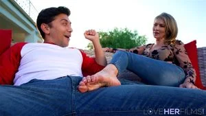 Blondie MILF Gigi Dior Fucked Outdoor By Foot Fetish Guy