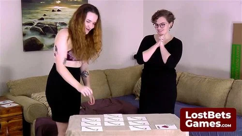 Gracie and Roxy compete in Strip Memory game by LostBetsGames: Lesbians, Lost Bet & Lost Bets Games Porn