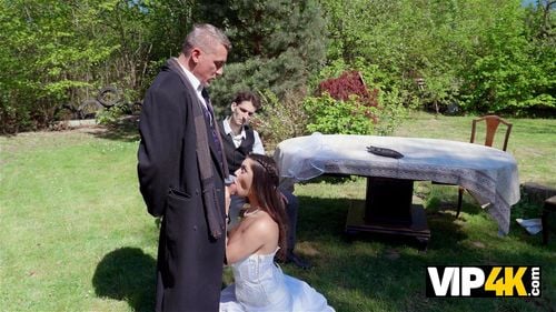 VIP4K. Beautiful 18-years old Babe fucks with the Priest on her Wedding: Porn