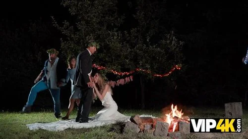 VIP4K. A dark Wedding ritual featuring a beautiful Blonde Bride: Blowjob, Doggy & Cowgirl Porn