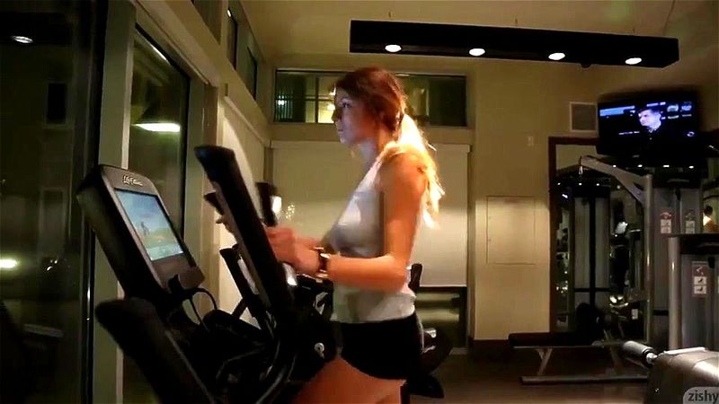 Hot brunette working out