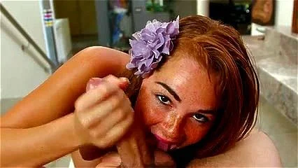 Redhead Gives Blowjob