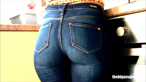 sexy, tight jeans, big ass, kitchen