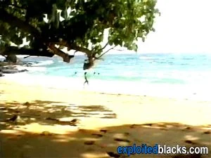 African Babe Gets Banged By White Rod On Beach