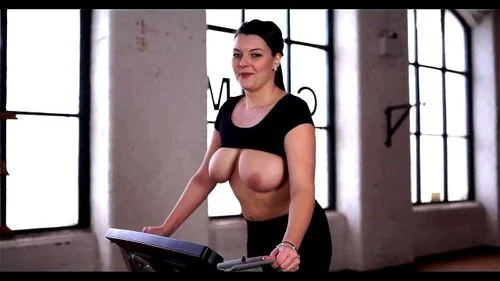 gorgeous body, treadmill, big tits, striptease