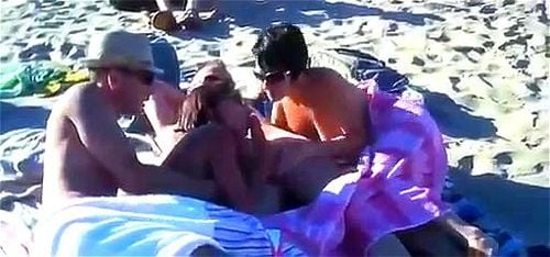 hardcore, beach boobs, public, brunette