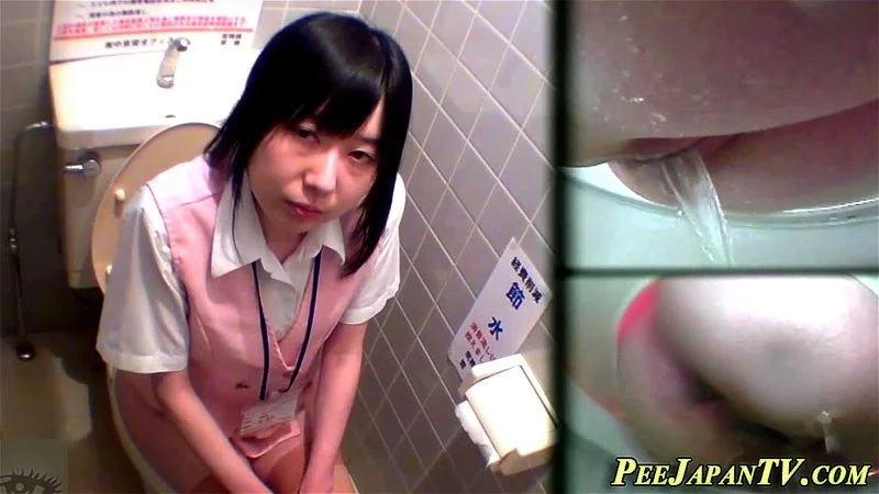 Asian pees in public wc