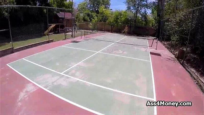 Busty teen pays for tennis lessons