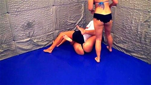 brunette, wrestling, threesome, competitive