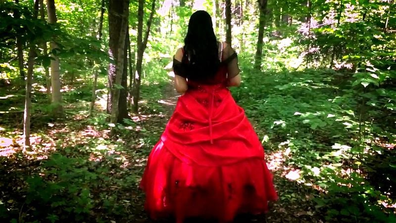 ASMR Forest Walk - Softly Spoken, Red Dress, Fabric Sounds asian bitch