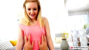 Small tits blonde teen babe Lanna Carter boned by stepdad