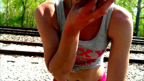 A quickie by the tracks
