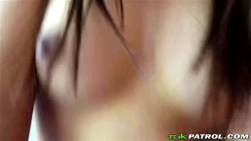 asian, natural tits, hairy pussy, cock sucking