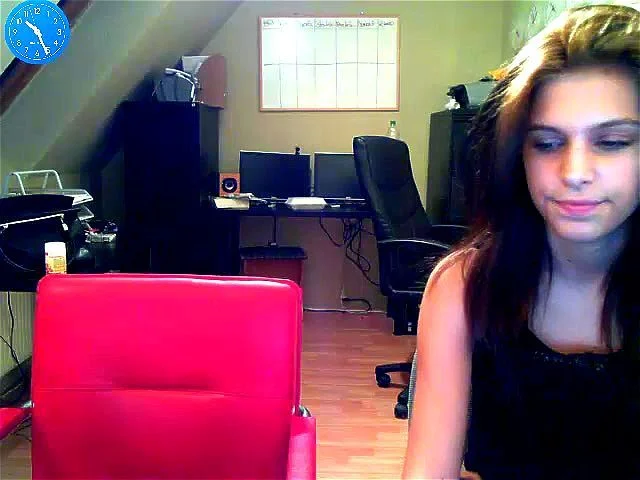 Two hot teens get naked and play with each other on webcam in the office Two hot teens get naked and play with each other on webcam in the office