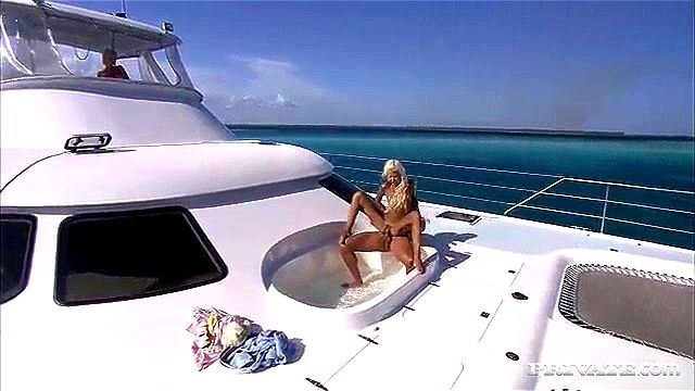 Blondy fucked on boat