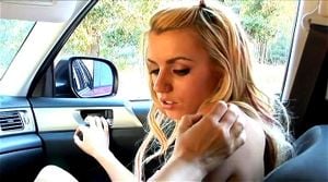 Lesbian Hitchhiker Lexi Belle Pick up by Melissa Monet.and takes Lexi.