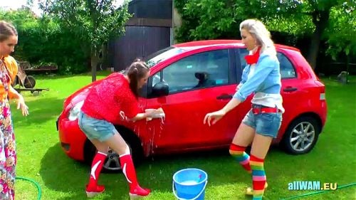 car wash, babes, european, lesbians