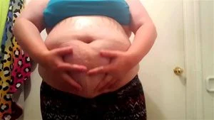 Round Gut BBW Shows Off Belly