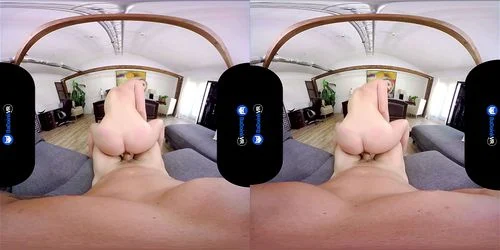 3d, virtual reality, blonde, cock riding