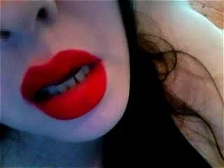 Red lips masturbating ASMR