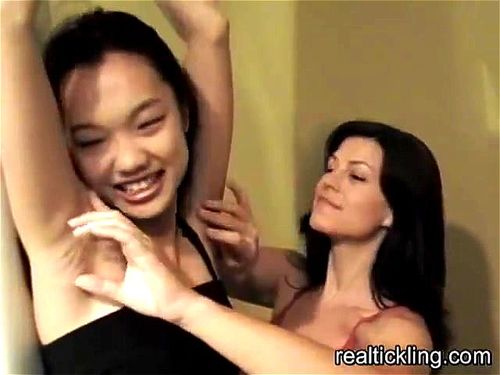 Asian girl armpits double team tickled