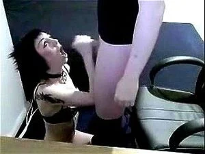 Punk girl blows her friend