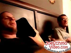 Straight dudes watch porn and get to work on their boners