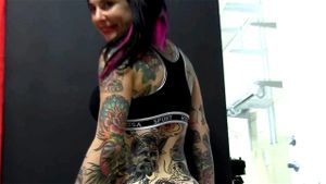 The most impressive tatooed babe undress