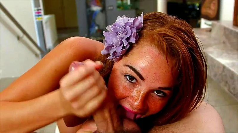 Redhead  Gives Blowjob