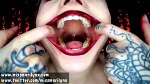 Miss Marilyn Temptress Satanic Mouth Stretching Fetish