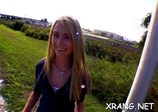 Cute amateur is picked up