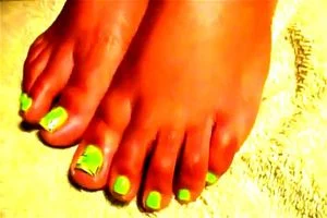 Pretty green toes.