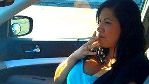 Christina Smoking - VS120 in Car