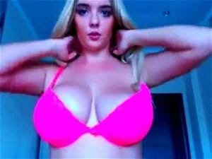 Super nice round and big tits blonde girl on webcam