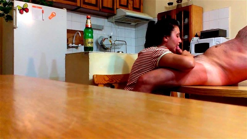 Cock sucking on the kitchen table Cock sucking on the kitchen table