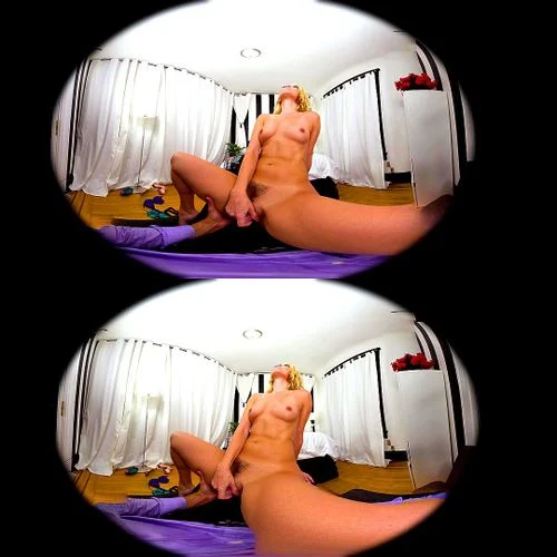 virtual reality, blonde, vr 180, solo masturbacion