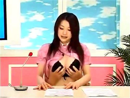 small tits, public, japanese news, news reporter