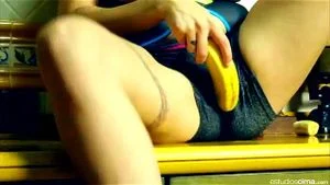 masturbacion con banana
