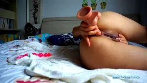 Amateur Asian teen uses several toys and anal beads!