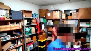 Real teen shoplifter spit roasted