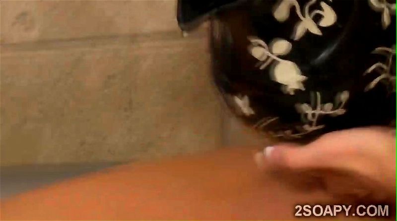 Slutty blonde beauty gives soapy massage to big cock