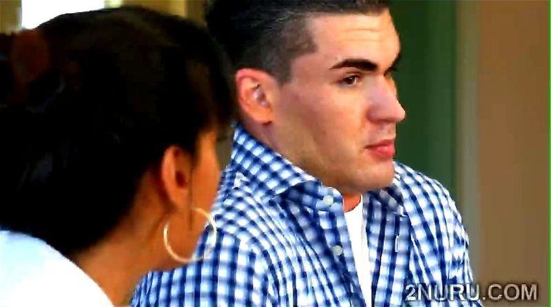Beautiful Latina offers sexy massage to nervous guy Beautiful Latina offers sexy massage to nervous guy