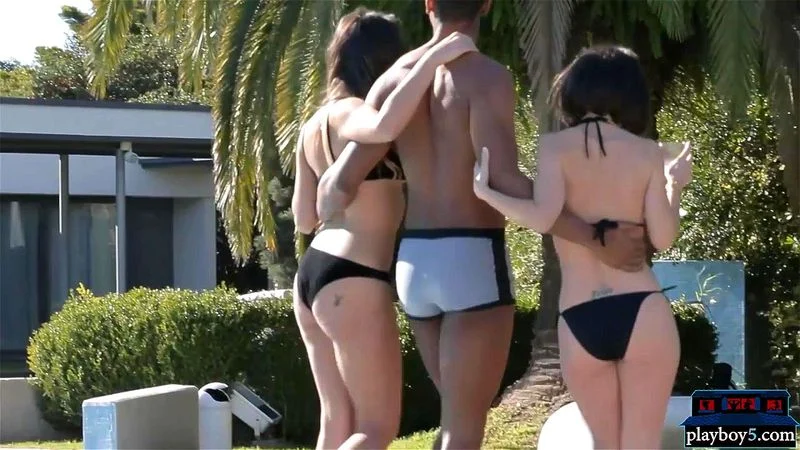 Black guy with 2 girlfriends outdoor threesome fuck