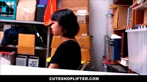 Cute Teen Latina Shoplifter Rough Fucked By Security Guard